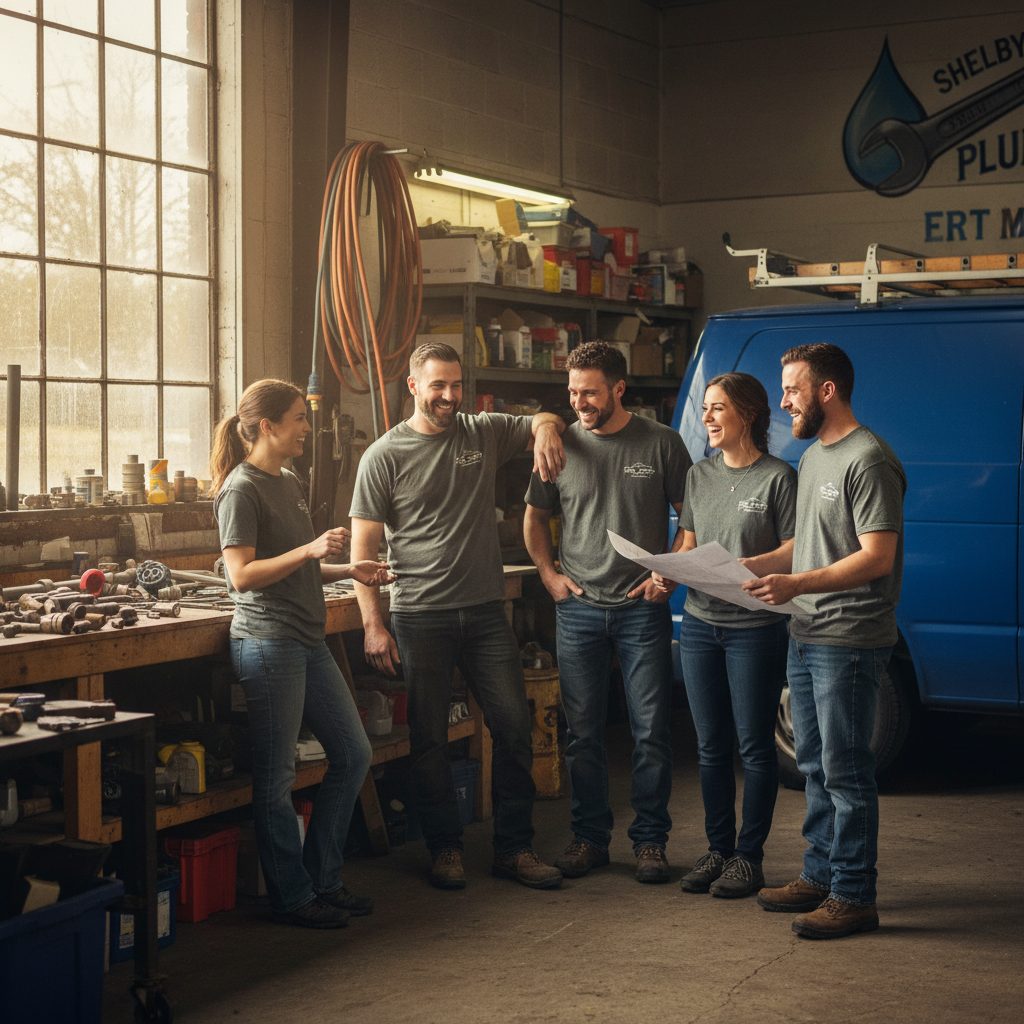 The Shelbyville Plumbers team at work in Shelbyville